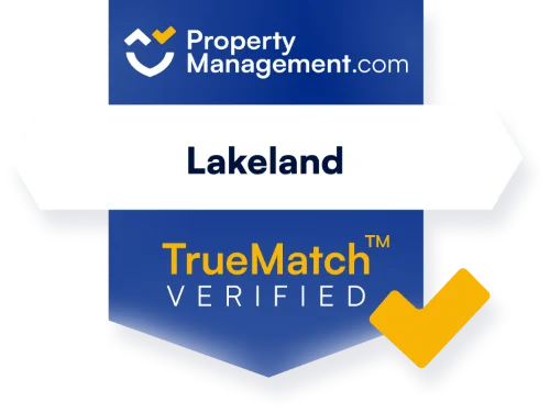PropertyManagement.com TrueMatch verified badge for Lakeland, Florida